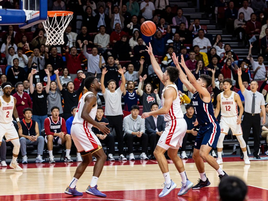Action shot from the University of Pennsylvania men's basketball game against George Mason.