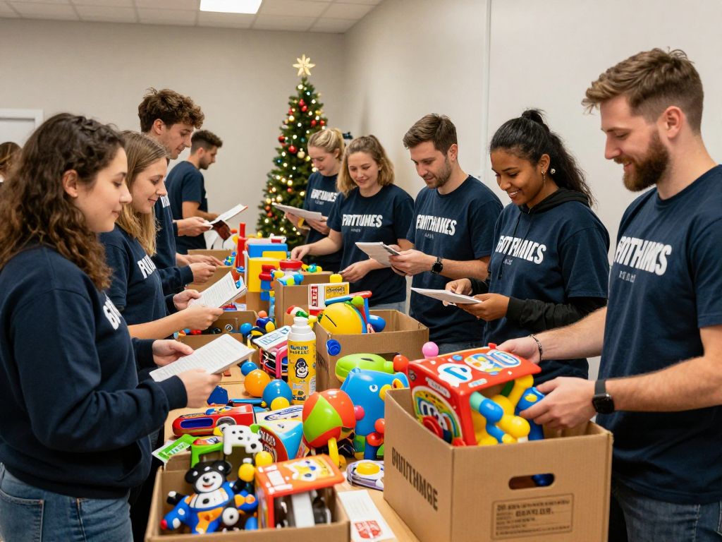 Members of Penn Sprint Football team with collected toys for charity