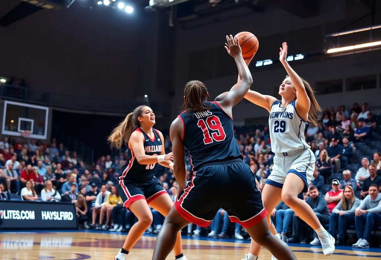 Penn women's basketball team in action during the game against Maine