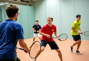 University of Pennsylvania women's squash team playing during a match