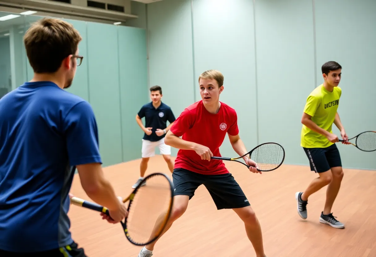 University of Pennsylvania women's squash team playing during a match