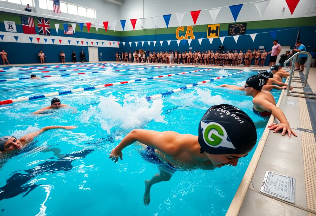 Penn women's swimming team competing at Big Al Invitational