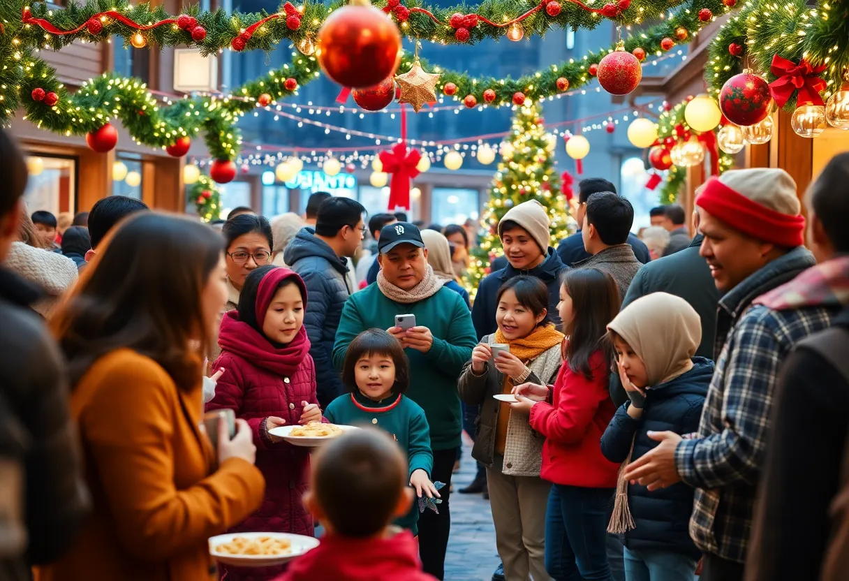 Community members enjoying the Christmas event in Philadelphia