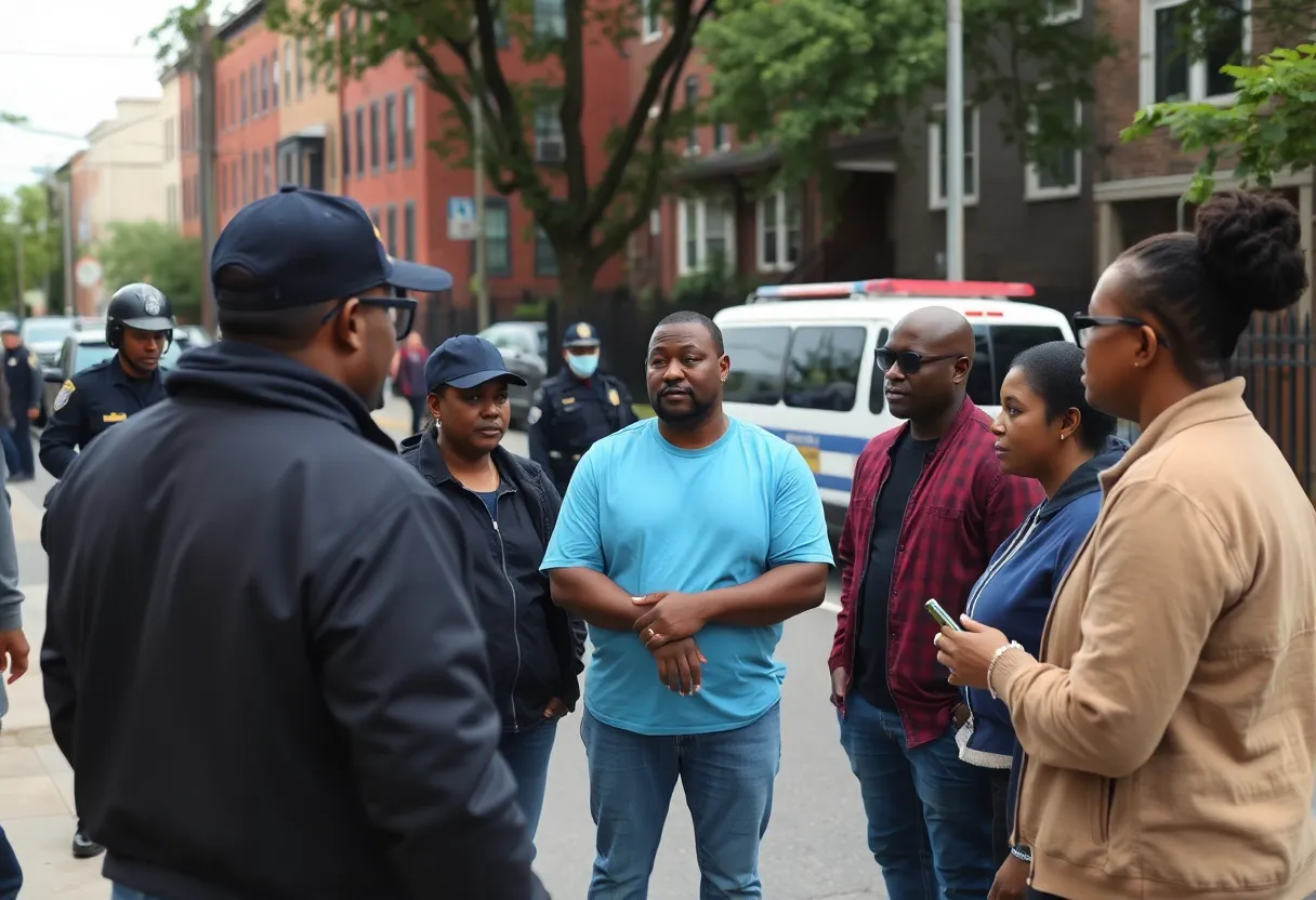 Community members participating in a police investigation effort in Philadelphia