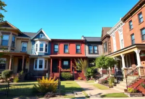 Diverse homes in a Philadelphia neighborhood for home financing guide.