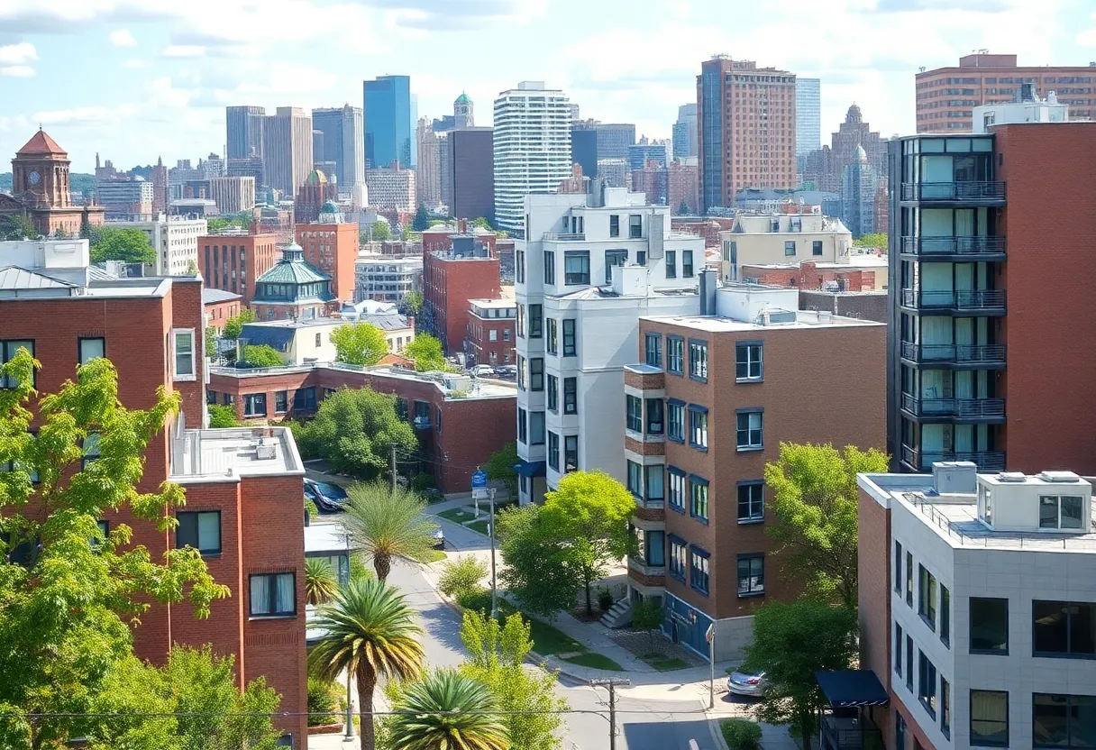 Philadelphia skyline with residential buildings illustrating the housing market