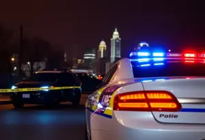 Scene from a police chase incident in Philadelphia with barricade