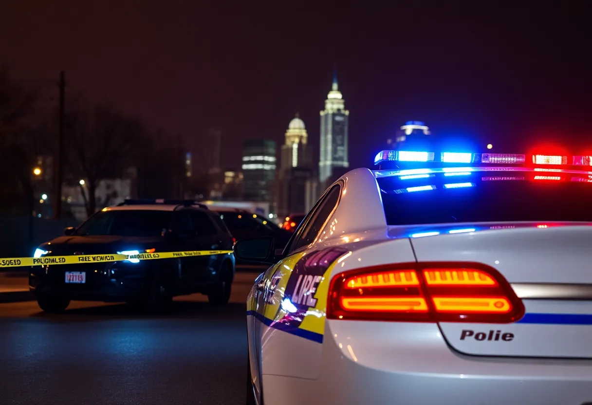 Scene from a police chase incident in Philadelphia with barricade