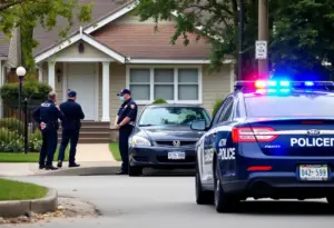 Police vehicle at the scene of a traffic incident in Philadelphia.