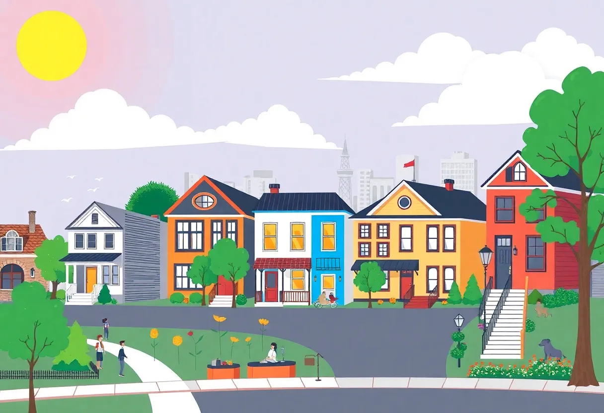 Illustration depicting first-time homebuyer neighborhoods in Philadelphia
