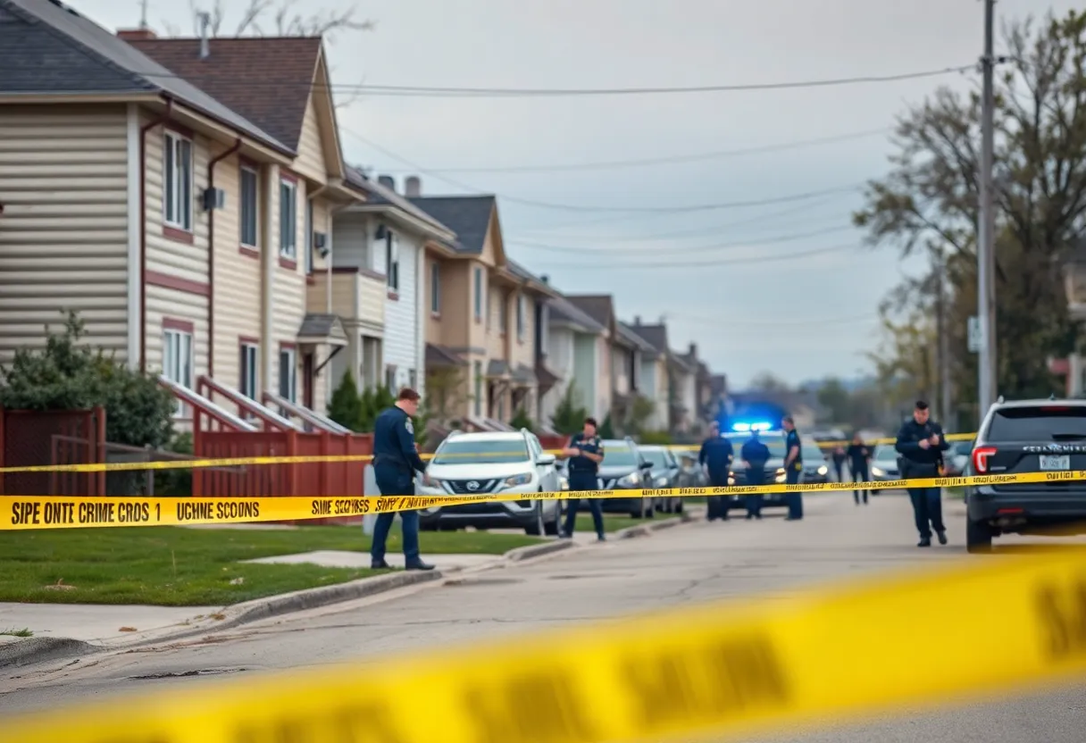 Police activity at the location of a gang member's arrest in Delaware County.
