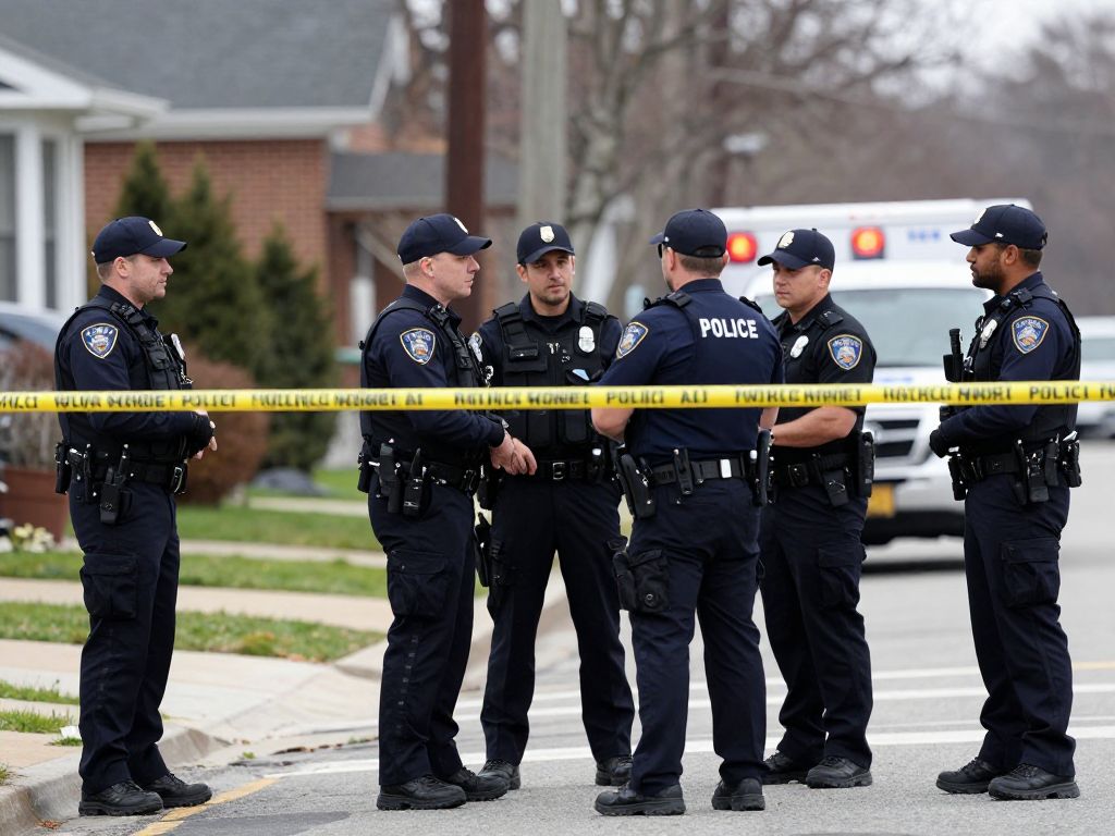 Police officers present at the site of a shooting incident in North Philly
