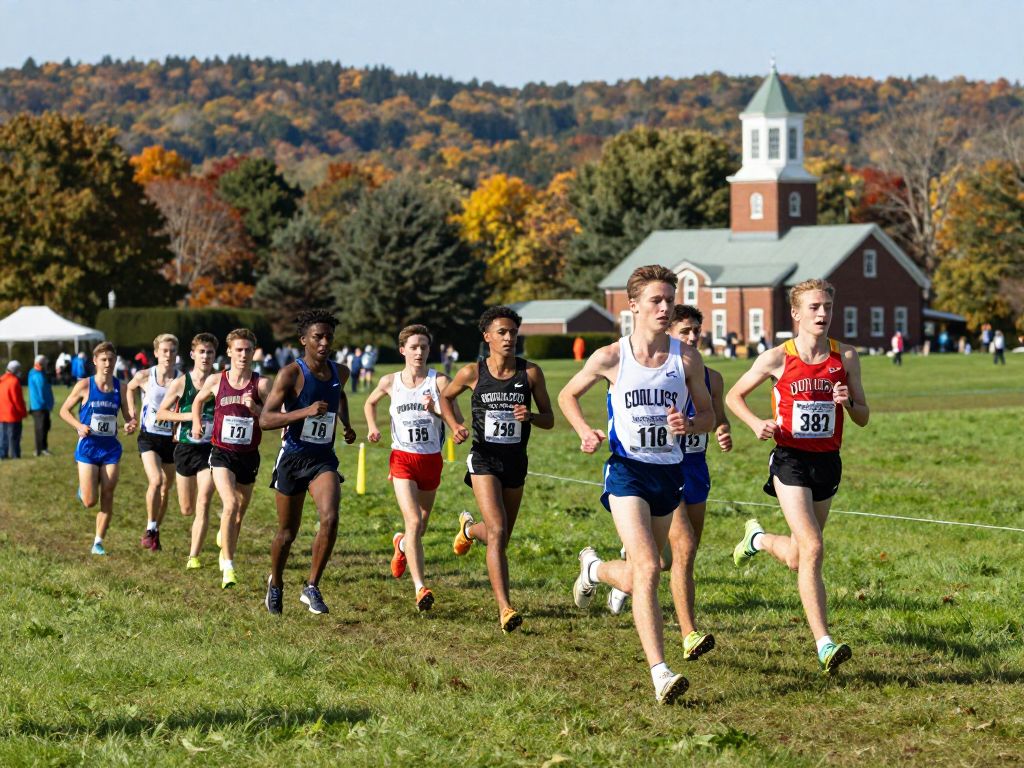 Athletes competing in a cross country race representing collegiate sports in Philadelphia.