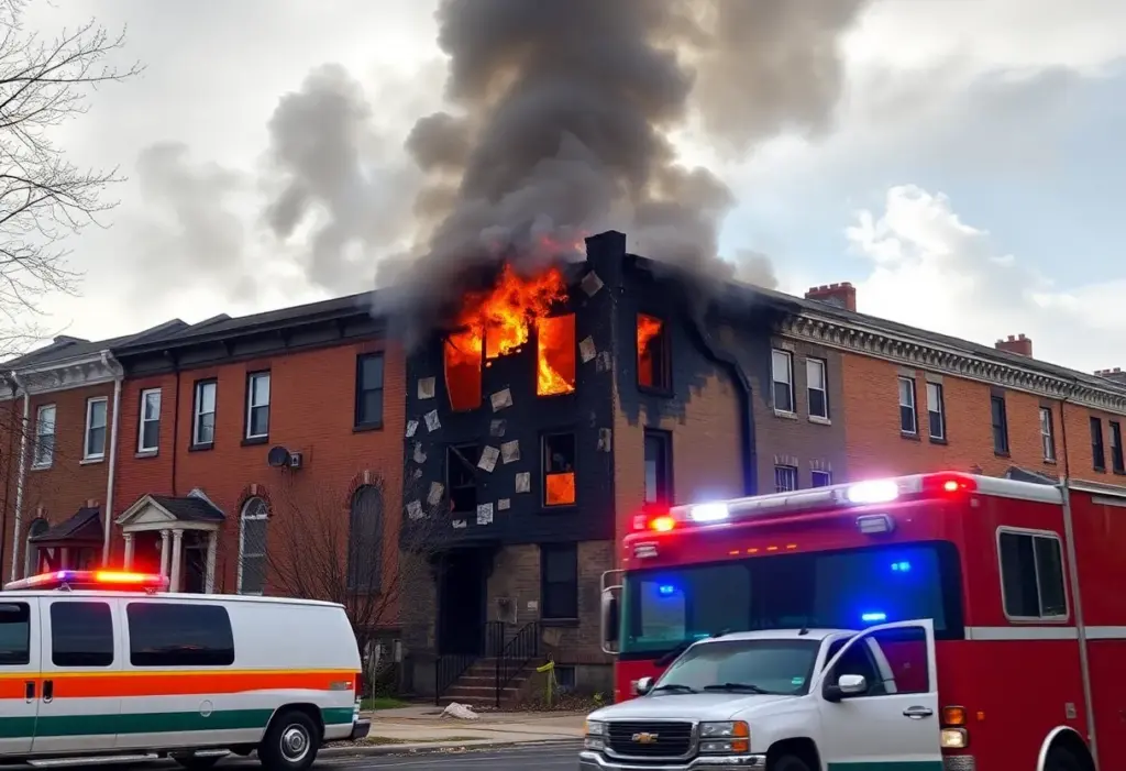 Aftermath of a rowhome fire in Strawberry Mansion