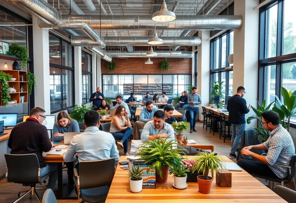 Entrepreneurs collaborating in San Antonio's startup scene