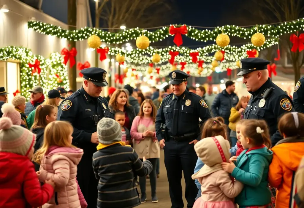 Families enjoying the Shop with a Cop holiday event in Philadelphia