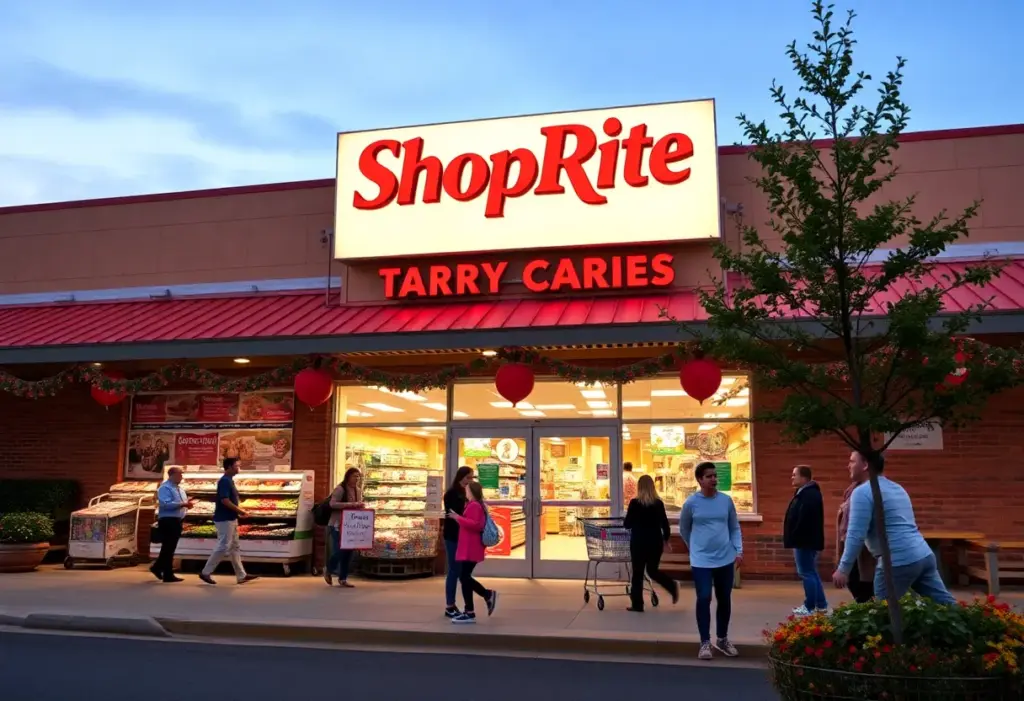 Exterior view of ShopRite Cherrywood Plaza during the grand opening celebration