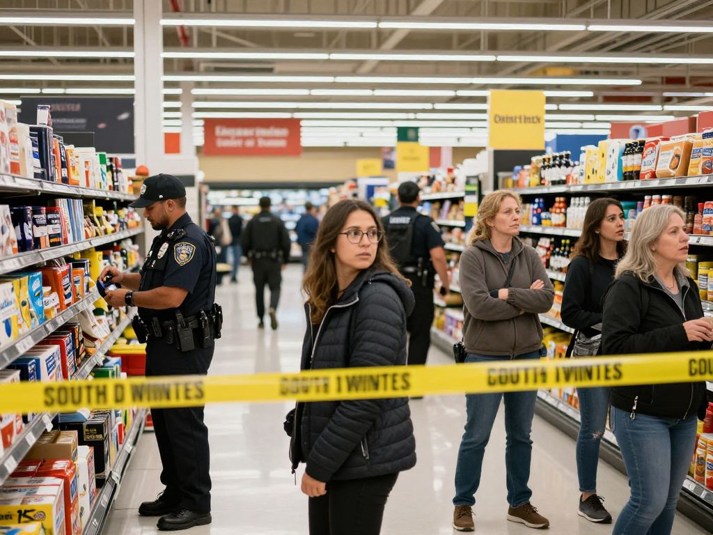 Police investigating a shooting scene inside ShopRite supermarket in South Philadelphia