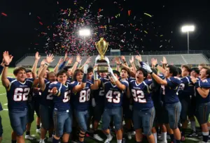 Southern Lehigh football team celebrating their championship victory