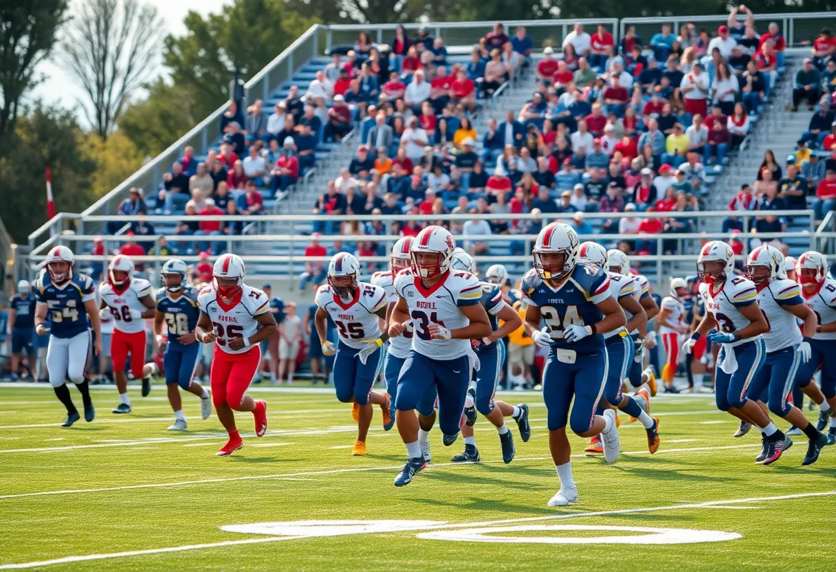 Southern Lehigh High School football players on the field