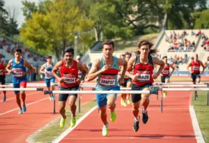 Athletes competing in track and field events at the University of Pennsylvania