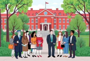 University campus representing diversity and inclusivity