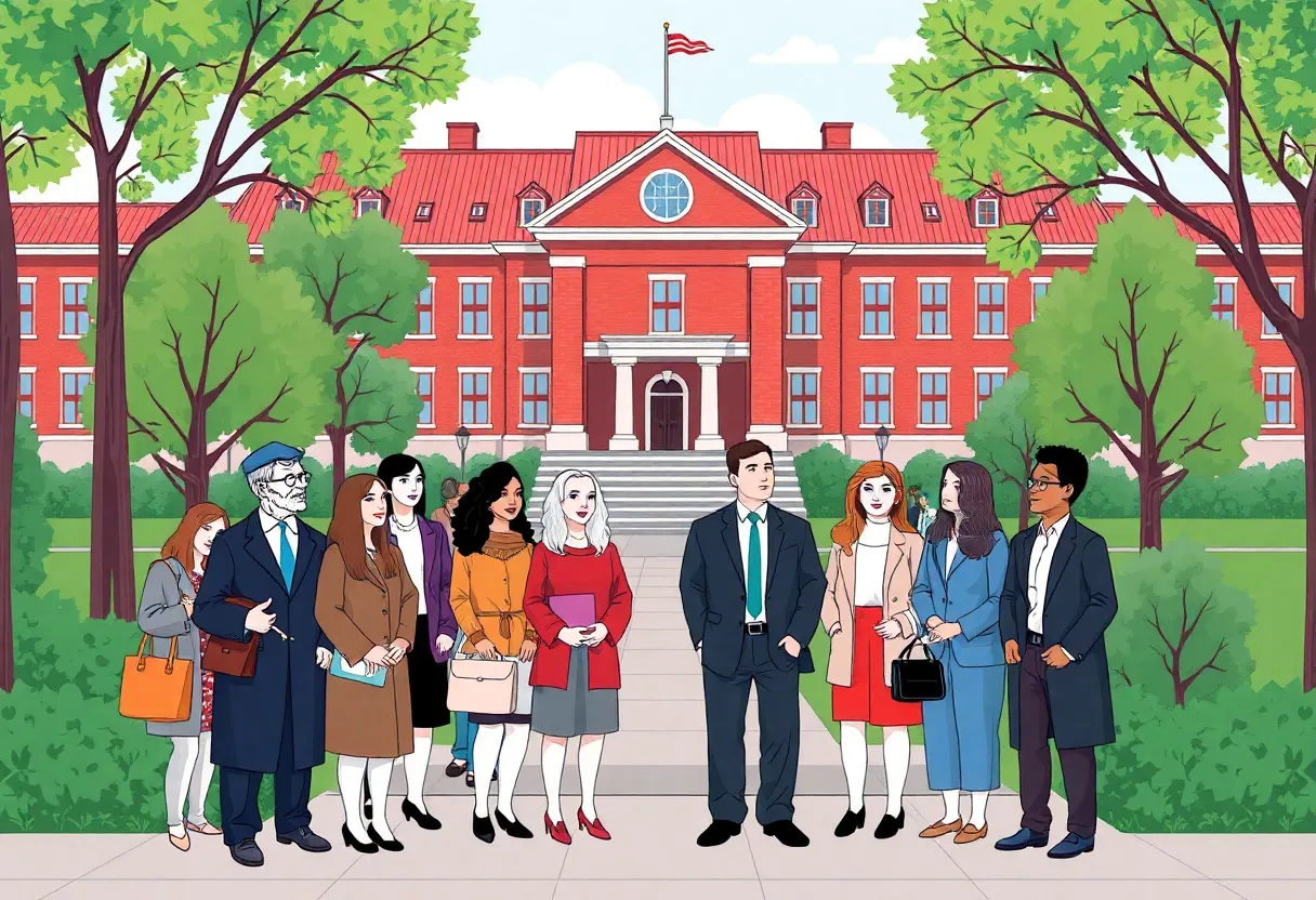 University campus representing diversity and inclusivity