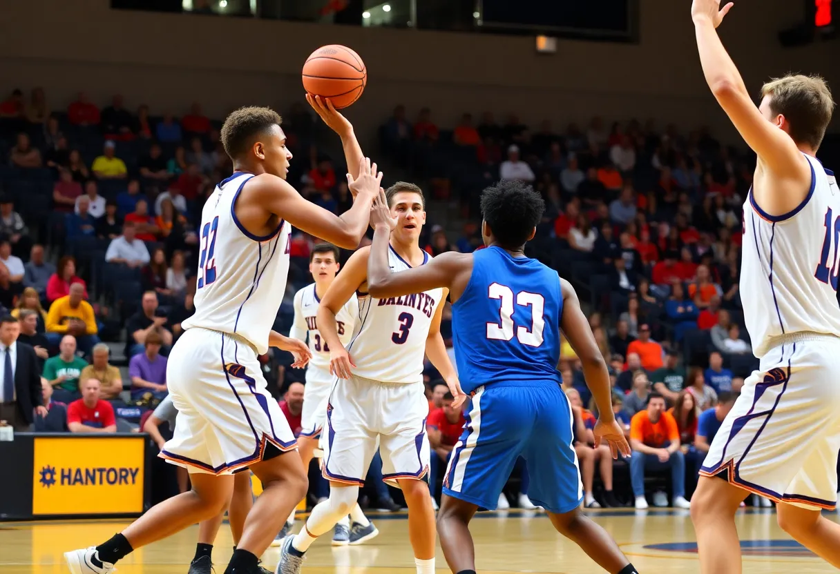 Villanova Wildcats team celebrating after winning the Big Five Classic