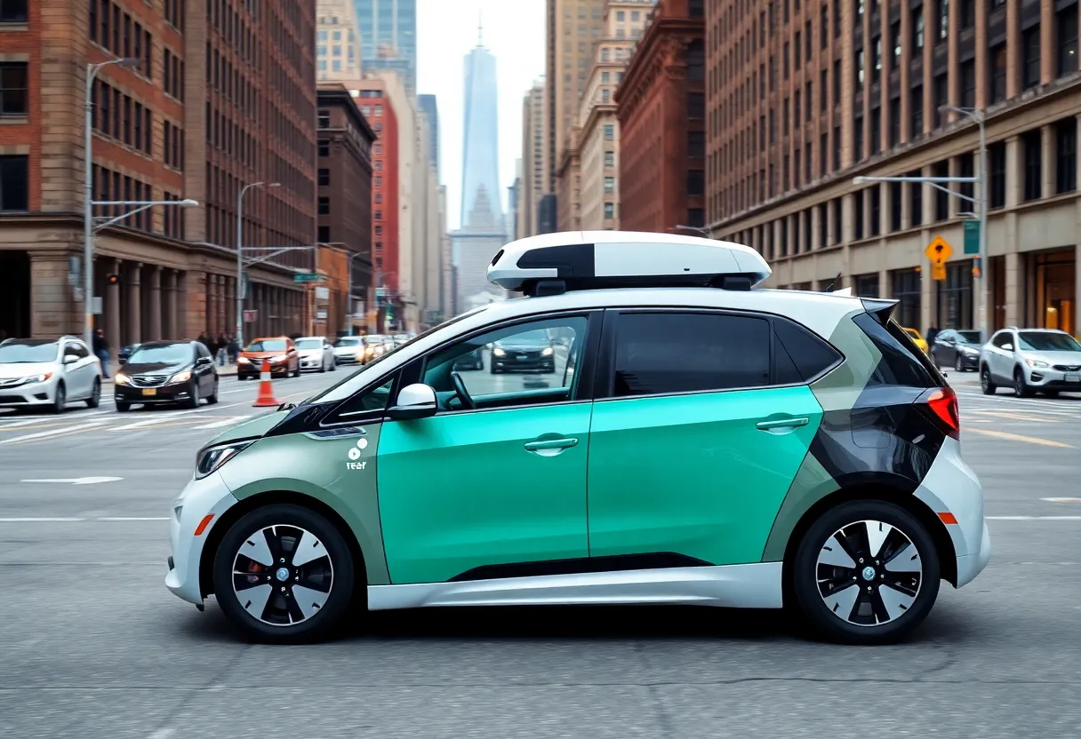 A self-driving taxi on the streets of Philadelphia