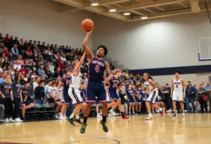 West Philadelphia High School basketball players during a game