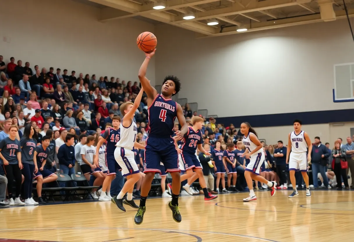 West Philadelphia High School basketball players during a game