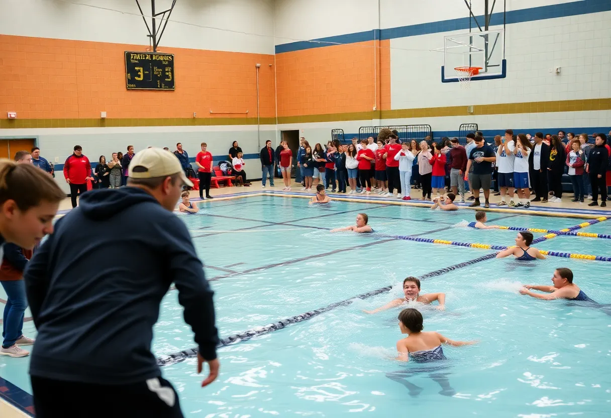 Students participating in winter sports at Catholic schools