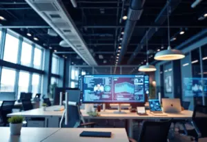 Office environment illustrating business automation with technology integration.