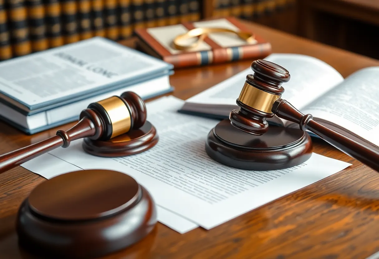 Courtroom setup for Republic First Bancorp lawsuit against Great American Insurance.