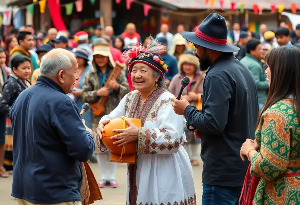 Community members participating in a cultural celebration in Benin.