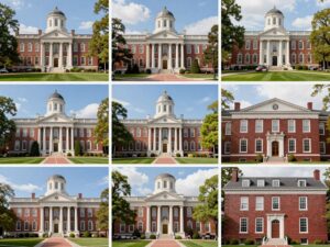 Collage depicting University of Pennsylvania and Harvard University logos and academic symbols