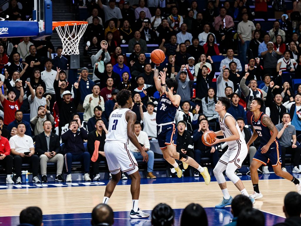 Duquesne and Saint Joseph's basketball teams competing on the court