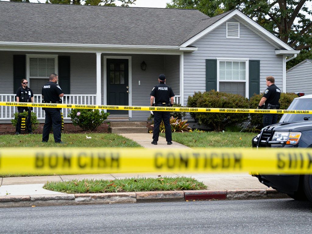 Police outside a home in Gloucester County following a shooting