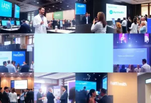 Collage of health events in Philadelphia, featuring medical and wellness themes