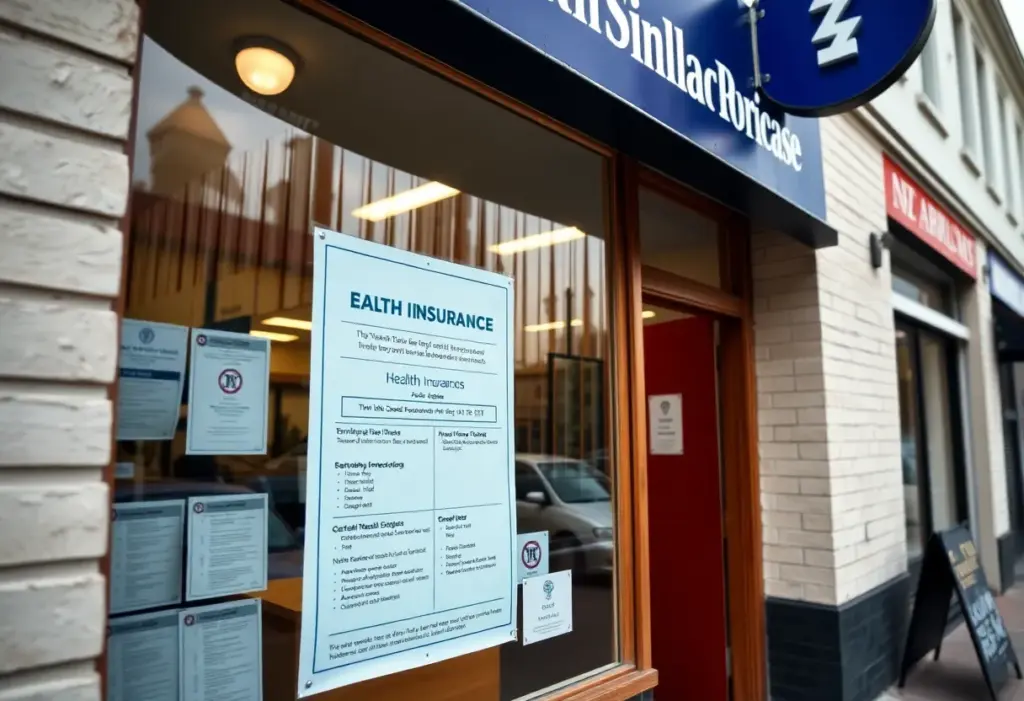 Local small business storefront illustrating health insurance challenges.