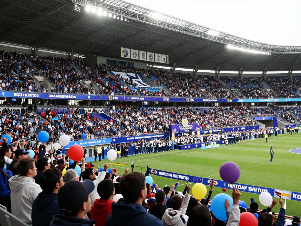 Fans celebrating Indiana University football's national championship victory