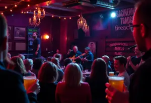 Audience enjoying a live music performance at Excursion Ciders