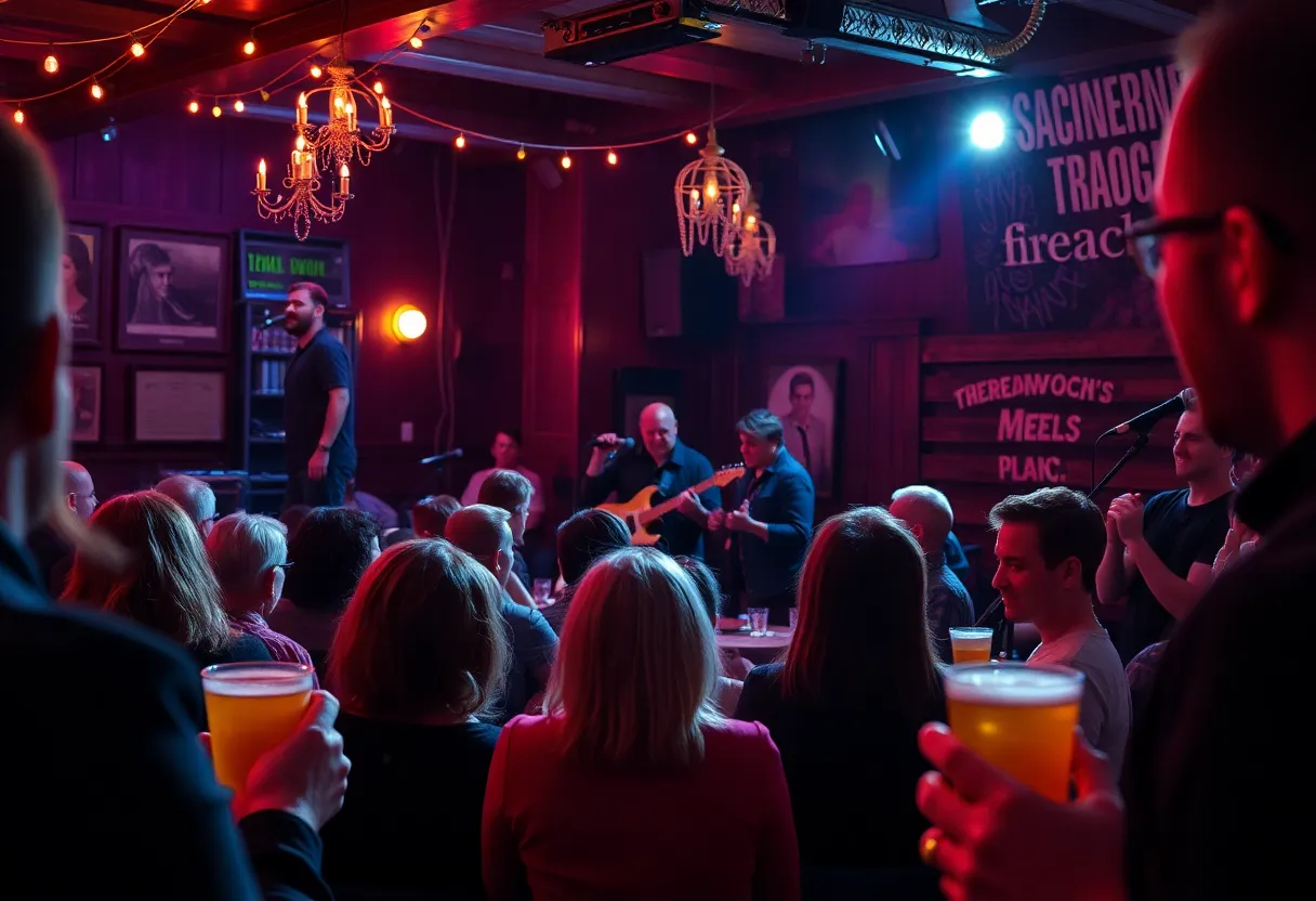 Audience enjoying a live music performance at Excursion Ciders