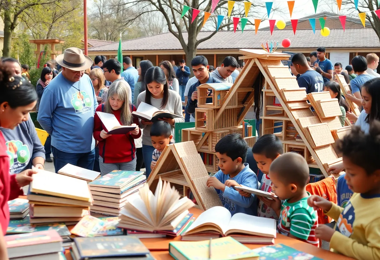 Volunteers assembling books at King Day of Service in Philadelphia