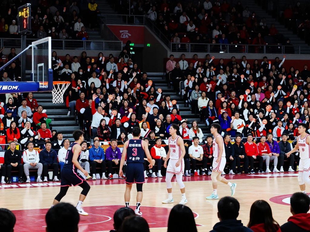 Exciting basketball game with fans cheering for La Salle Explorers.