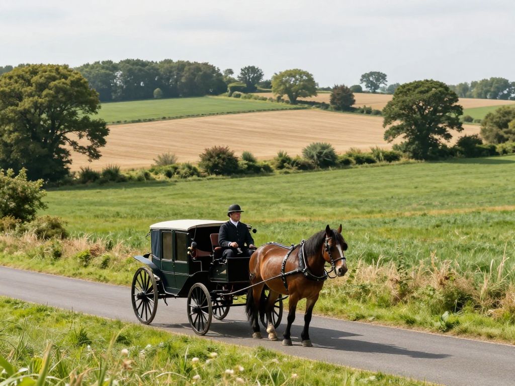 Horse and buggy on a rural road in Lancaster County