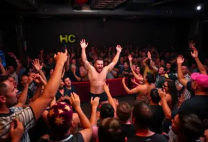 Wrestling event at National Mechanics Bar in Philadelphia