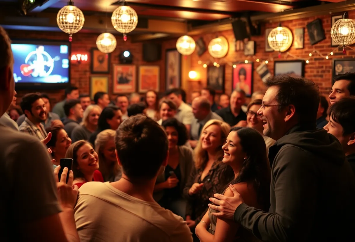Audience enjoying a stand-up comedy show at Helium Comedy Club