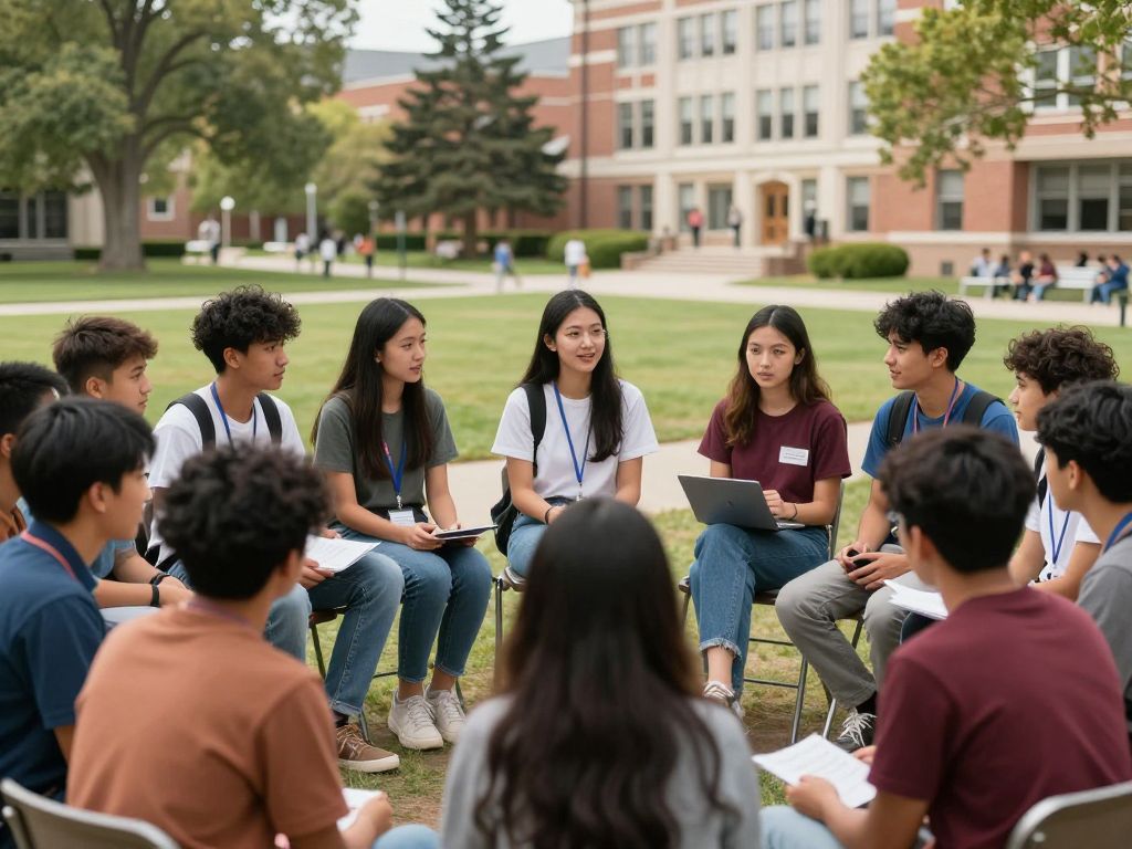 Diverse students participating in community service activities at the University of Pennsylvania.
