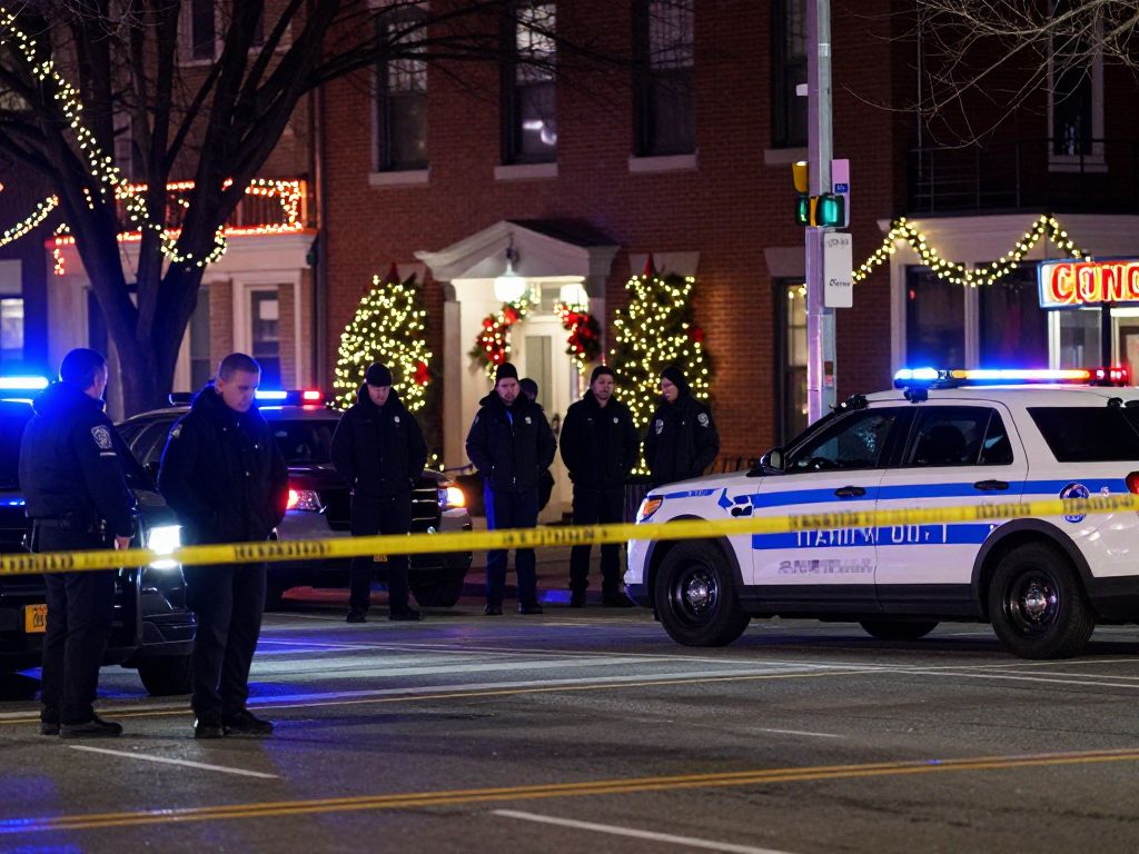 Police at a shooting incident scene in North Philadelphia during the holidays.